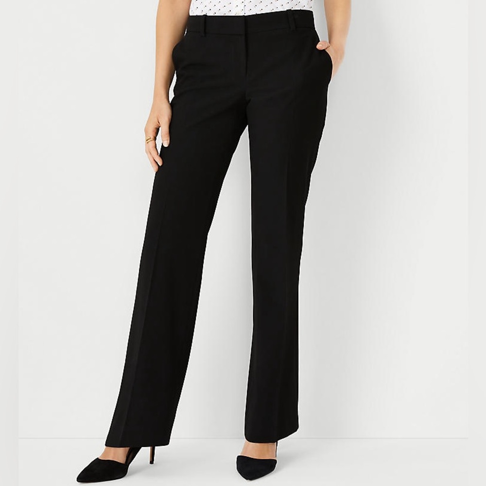 Ann Taylor Petite Trouser Pant in Black Seasonless Stretch